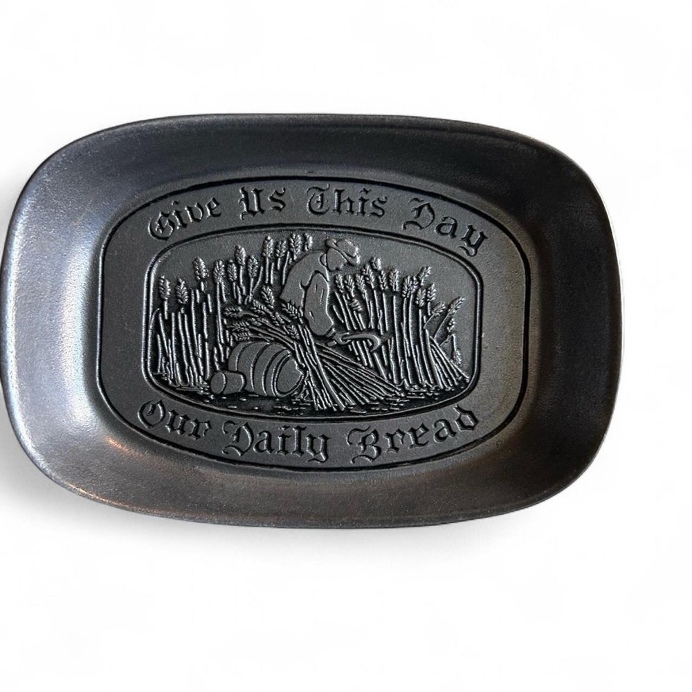 Pewter Bread Tray – “Give Us This Day Our Daily Bread” | Vintage Farmhouse Vibes